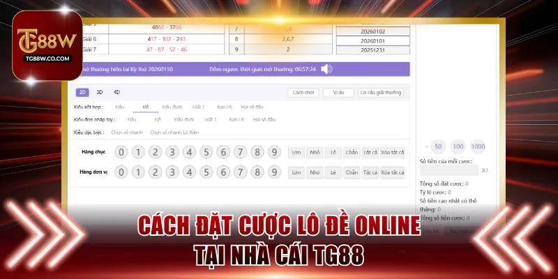 Cách đặt cược lô đề online tại nhà cái TG88