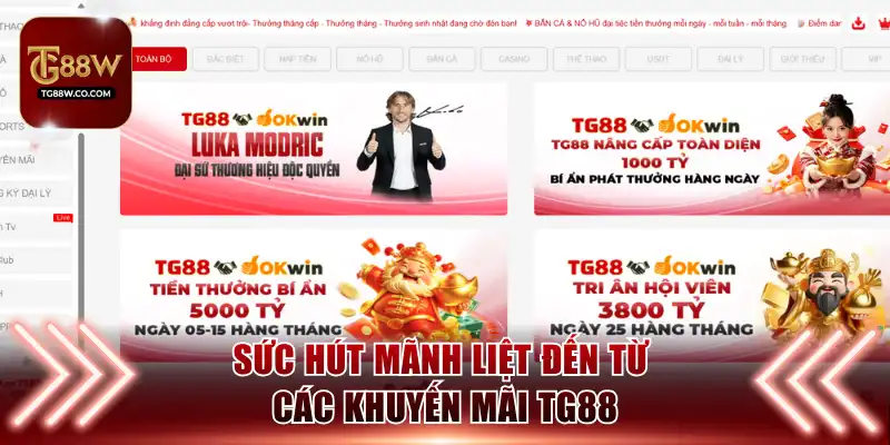 Sức hút mãnh liệt đến từ các khuyến mãi TG88